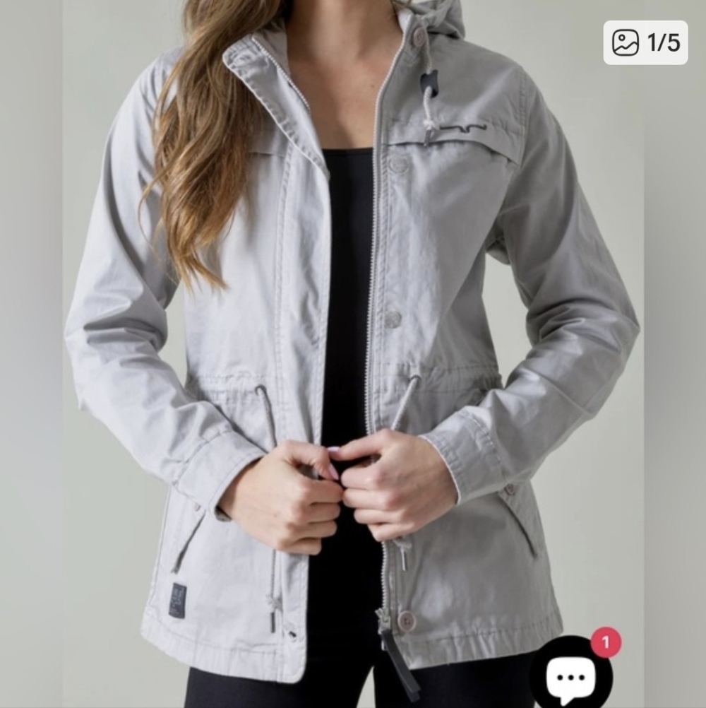 Kimes Ranch Women's Gray Hooded Jacket.